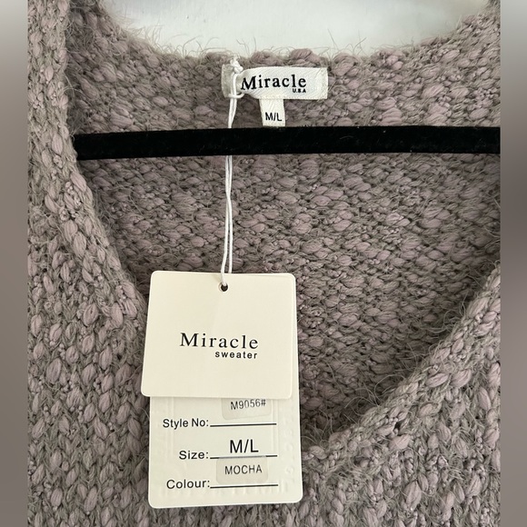 NWT - Miracle USA - Miracle Sweater - mocha striped - size M/L - Picture 2 of 7